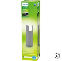 Vonkajšie LED svietidlo Philips Arbour z hliníka na záhradu v balení. (Image AI modified or generated)