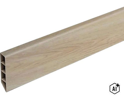 Plastová podlahová lišta s povrchom v dekore dreva (Image AI modified or generated)