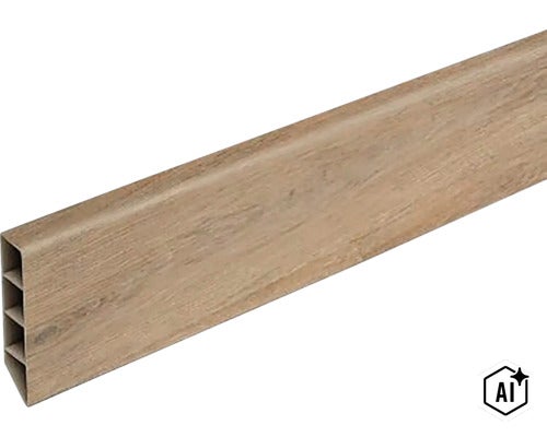 Soklová lišta s dekorom dubového dreva a dutinkovým profilom (Image AI modified or generated)