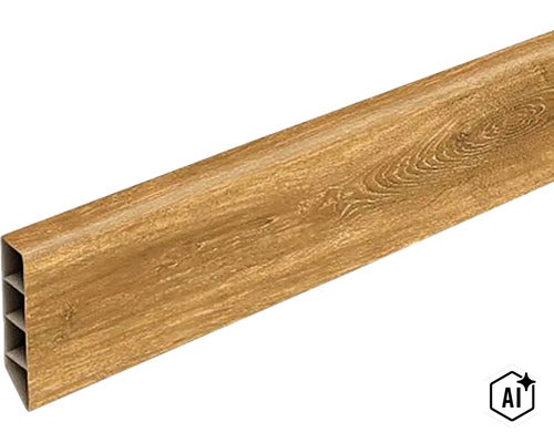 Plastová podlahová lišta vo vzhľade dubového dreva (Image AI modified or generated)