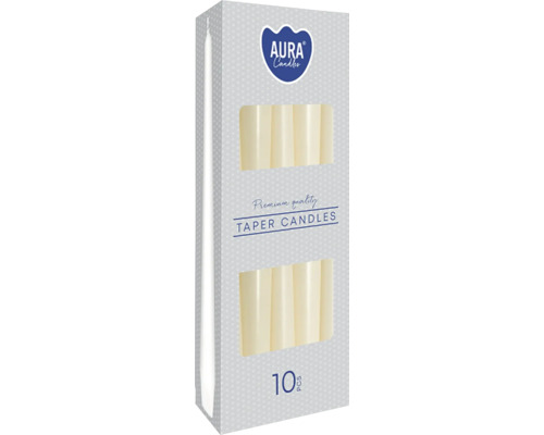 Balenie 10 kusov stolových sviečok Aura Candles v prémiovej kvalite
