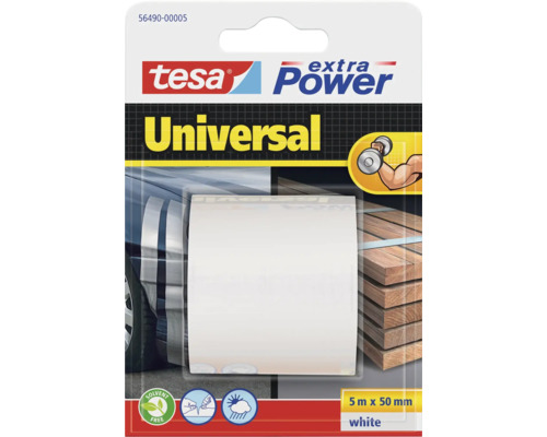 Univerzálna textilná páska tesa extra Power, dĺžka 5 metrov, šírka 50 milimetrov, biela