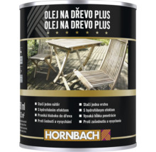 Plechovka Hornbach Olej na drevo Plus na ošetrenie dreveného záhradného nábytku