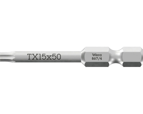 Wera Torx bit TX15 s dlzkou 50 milimetrov pre akumulatorove skrutkovace
