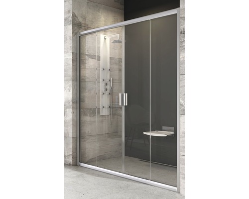 Sprchové dvere dvojkrídlové RAVAK Blix BLDP4-120 satin+Transparent 190x117-121 cm 0YVG0U00Z1