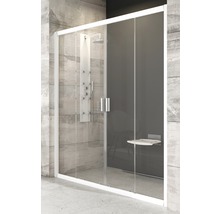 Sprchovací kút s posuvnými dverami, sprchovacím panelom a sprchovacím sedadlom