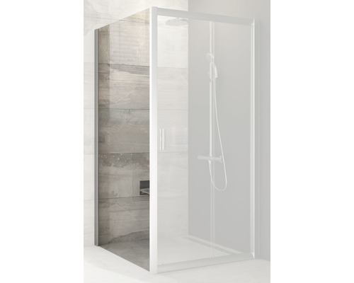 Sprchová zástena RAVAK Blix BLPS-80 satin+Transparent 190 cm 9BH40U00Z1 Rohová sprcha s priehľadnou sklenenou stenou a rámom