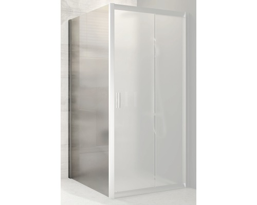 Sprchová zástena RAVAK Blix BLPS-80 bright alu+Grape 190 cm 9BH40C00ZG Sprchovací kút s posuvnými dverami a satinovaným sklom