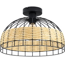 Stropné svietidlo z kovu a ratanu