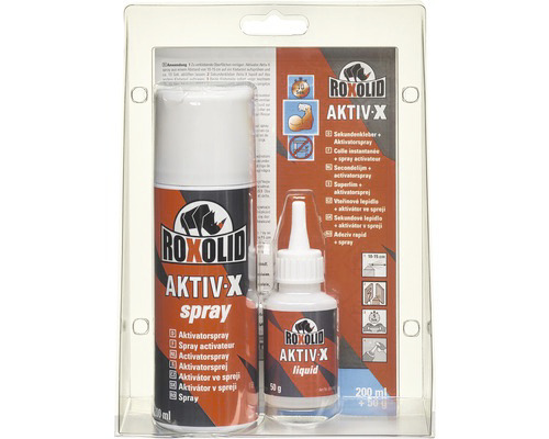 Sekundové lepidlo Roxolid AKTIV-X 50 g + 200 ml