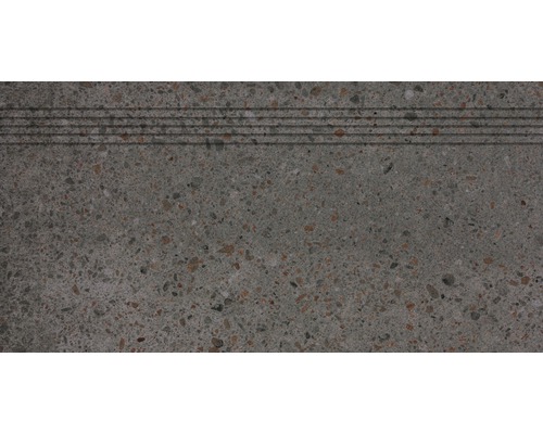 Schodovka imitácia kameňa Grosseto čierna 30x60 cm