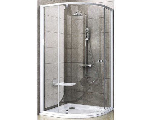 Sprchovací kabína so sprchovou hlavicou a sedadlom