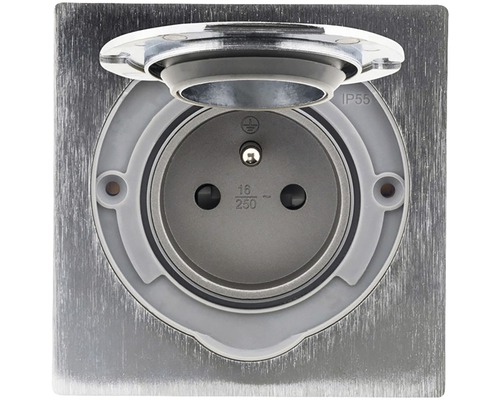 Zásuvka s ochranným kontaktom a výklopným vekom pre vonkajšie použitie