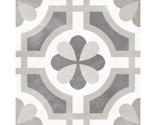 Dekoratívna podlahová dlaždica s geometrickým a kvetinovým vzorom