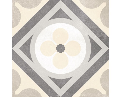 Dekoratívna podlahová dlaždica s geometrickým a kvetinovým vzorom