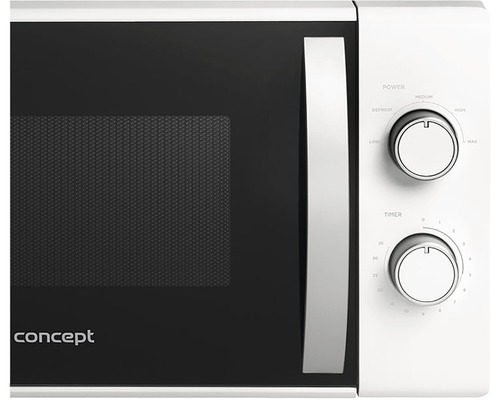 Mikrovlnná rúra s otočnými gombíkmi na nastavenie výkonu a časovač