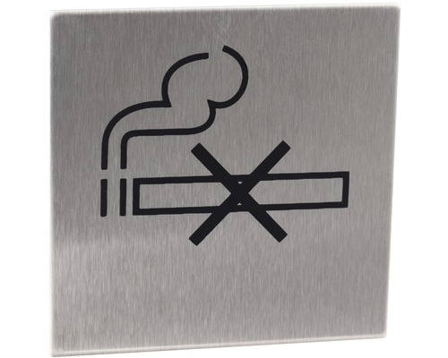 Piktogram "Zákaz fajčenia" 60x60x1,2 mm štvorec nerez