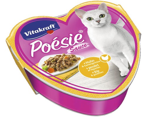 Konzerva pre mačky Vitakraft Poésie kura so zeleninou v šťave 85 g Vitakraft Poesie Sauce krmivo pre mačky s kuracím mäsom a záhradnou zeleninou