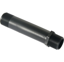 Čierna rúrková vsuvka so závitom na oboch koncoch