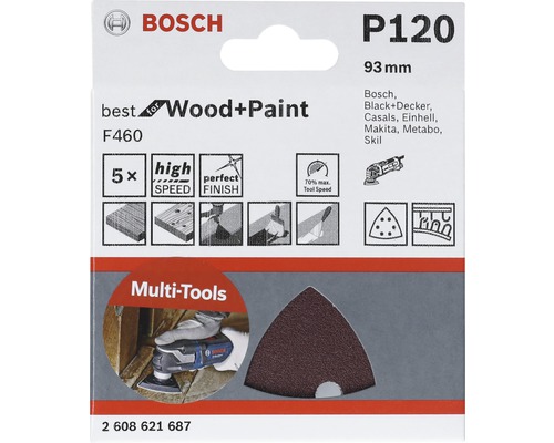 Sada brúsnych listov Bosch P120 pre multifunkčné náradie, vhodné pre drevo a farby