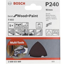 Brúsny papier pre delta brúsky Bosch F460 93x93x93 mm, zrnitosť 240, 5 ks