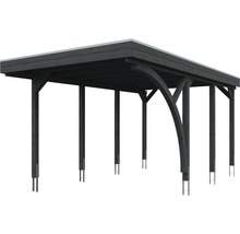 Drevený carport s plochou strechou a oceľovými pätkami
