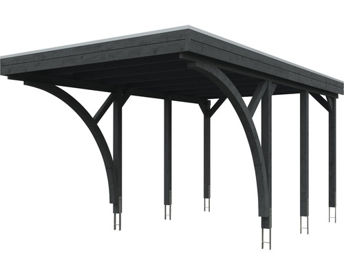 Drevený carport s rovnou strechou a stĺpmi