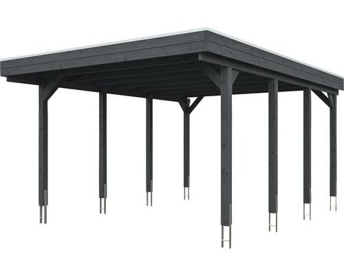 Voľne stojaci drevený carport s plochou strechou