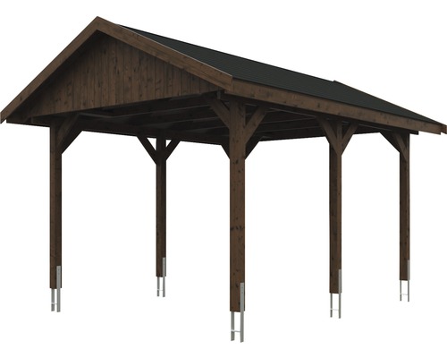 Drevený carport so strechou