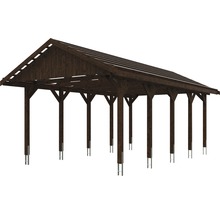 Drevený carport so sedlovou strechou