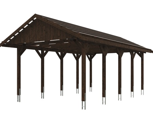 Drevený carport so sedlovou strechou