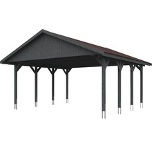 Drevený carport so strechou pre vonkajšie použitie