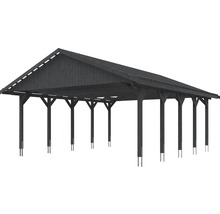 Drevený carport so sedlovou strechou