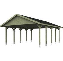 Drevený carport s plochou strechou