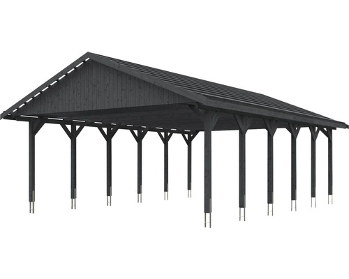 Drevený carport so strechou a stĺpikmi