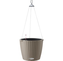 Samozavlažovací kvetináč závesný plastový Lechuza Nido Cottage Ø27 cm pieskovo hnedý