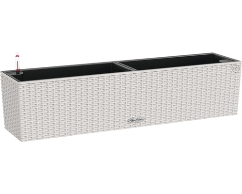 Obdĺžnikový kvetináč so zavlažovacím systémom a vzhľadom ratanu