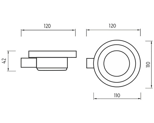 Technický nákres kruhovej odpadovej vpuste s rozmermi