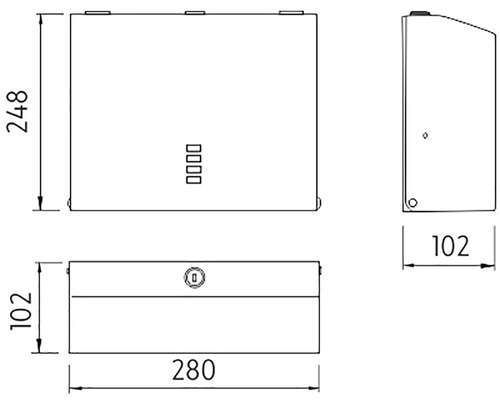 Technický výkres boxu s rozmermi