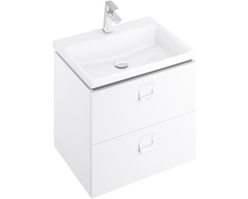 Skrinka pod umývadlo s dvomi zásuvkami a umývadlom na dosku a batériou