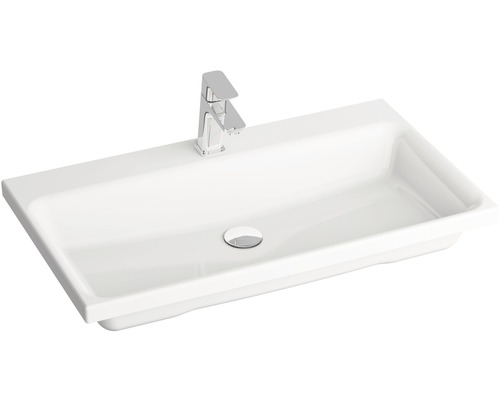 Biele keramické umývadlo s batériou