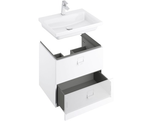 Skrinka pod umývadlo s umývadlom a dvoma zásuvkami