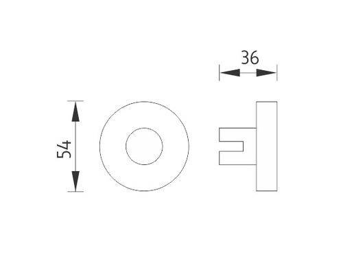 Technický nákres kovania s rozmermi