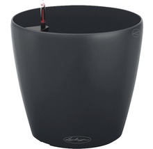 Tmavosivý kvetináč s ukazovateľom hladiny vody