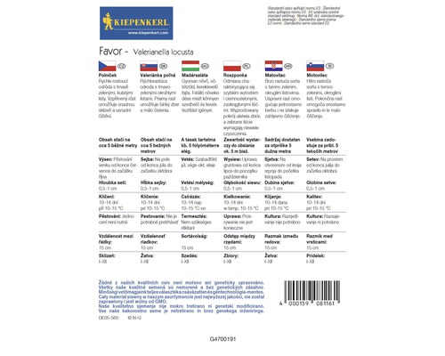 Informácie o valeriánke poľnej Favor od Kiepenkerl