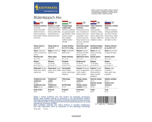 Informácie o semenách kvetov Kiepenkerl Blütenteppich Mix
