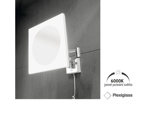 Osvetlené kozmetické zrkadlo s plexisklom a 6000 Kelvinov