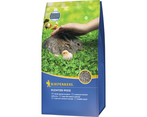 Trávna zmes Kiepenkerl lúka pre drobné zvieratá 40 m² 1 kg Balenie semien Kiepenkerl Kleintierwiese s králikom, kuriatkom a sliepkami