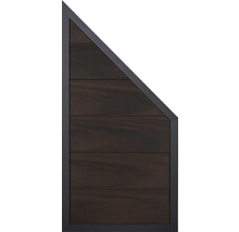 Trapézový plotový prvok s drevenou štruktúrou