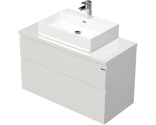 Kúpeľňová skrinka s umývadlom Intedoor LETTY 100 cm LE DESK 100 2Z Skrinka pod umývadlo s umývadlom na dosku a dvomi zásuvkami